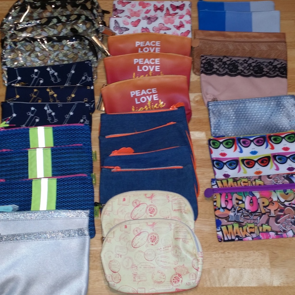30 Ipsy Makeup Cosmetic Bags + Makeup Samples